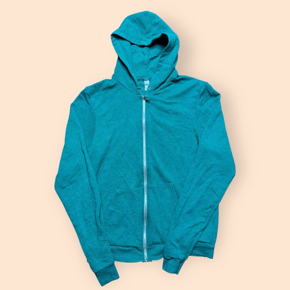 American Apparel F497 Zip Up Hoodie Green Men’s Medium Preowned